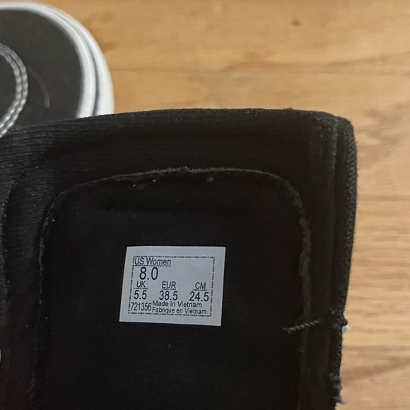 VANS Sk8-Hi Black & White Shoes - W8 - Picture 3 of 4